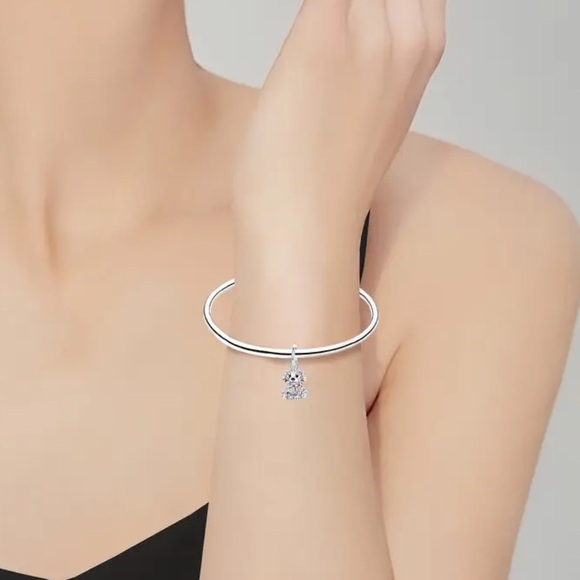 925 Sterling Sparkly Silver Dog Charm/Pendant with Red Accents - NWT - Picture 4 of 6